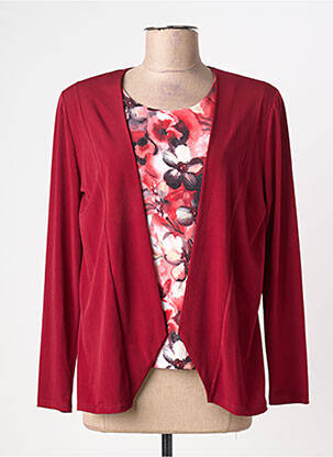 Top tissage jersey manches longues rouge NAYAT femme