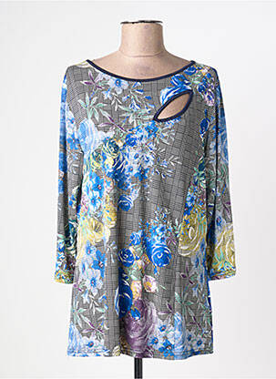 T-shirt manches 3/4 manches 3/4 bleu DEOMINO femme