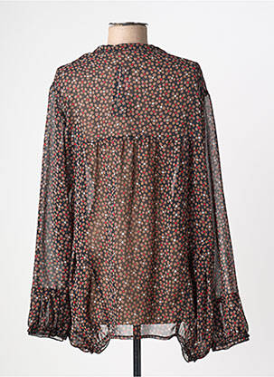 Chemisier imprimé fleurs manches longues noir KAKIE femme