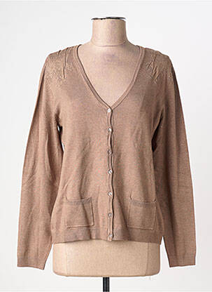 Gilet manches longues stretch marron OSCAR B femme