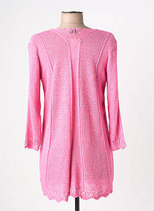 Pull tunique stretch manches longues rose JUNIE femme