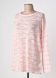Pull tunique stretch manches longues rose ADN COLLECTION femme
