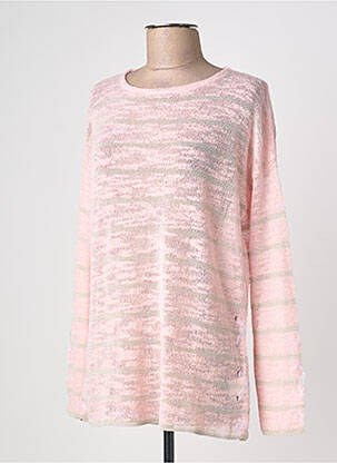 Pull tunique stretch manches longues rose ADN COLLECTION femme