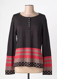 Pull coupe cintrée manches longues noir CLAUDE DE SAIVRE femme