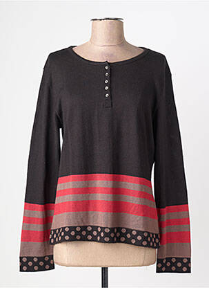 Pull coupe cintrée manches longues noir CLAUDE DE SAIVRE femme