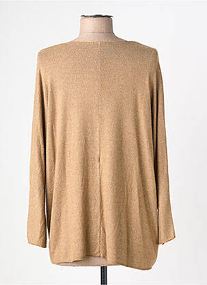 Pull tissage chiné manches longues marron GLOSSY femme
