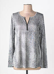 Top stretch manches longues argent VIE NOCTURNE femme