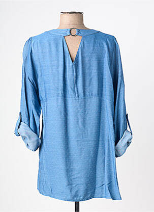Tunique manches longues coupe asymétrique bleu HALOGENE femme