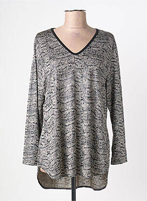 Tunique manches longues col v noir DEOMINO femme