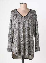 Tunique manches longues col v noir DEOMINO femme