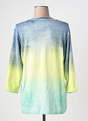Pull coupe cintrée manches 3/4 vert HAJO femme