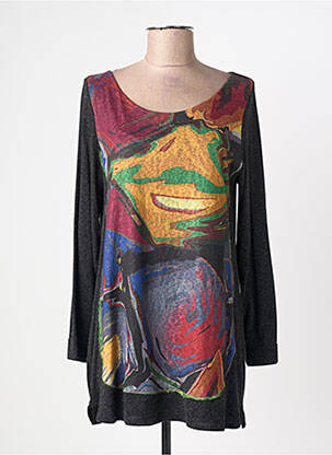 Pull tunique gris FRANCK ANNA femme