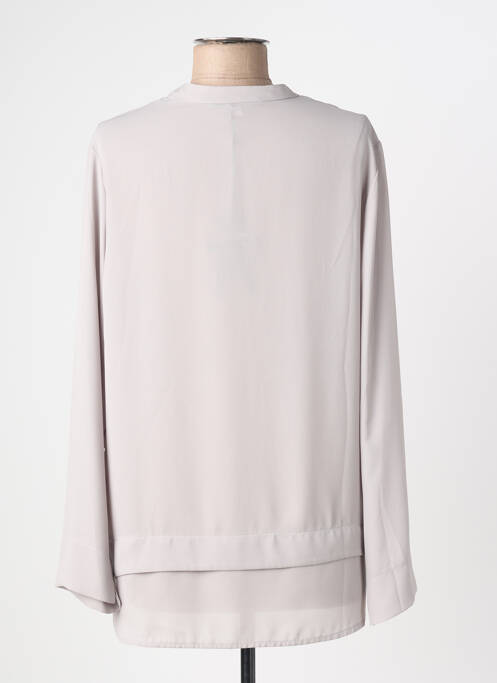 Tunique manches longues tissage crêpe gris FRANCK ANNA femme