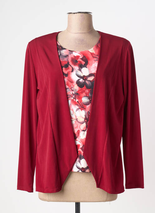 Top tissage jersey manches longues rouge NAYAT femme