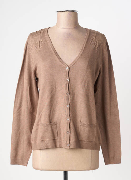 Gilet manches longues stretch marron OSCAR B femme
