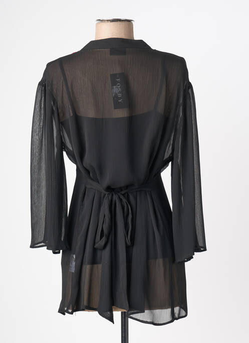 Tunique manches longues tissage crêpe noir FOSBY femme