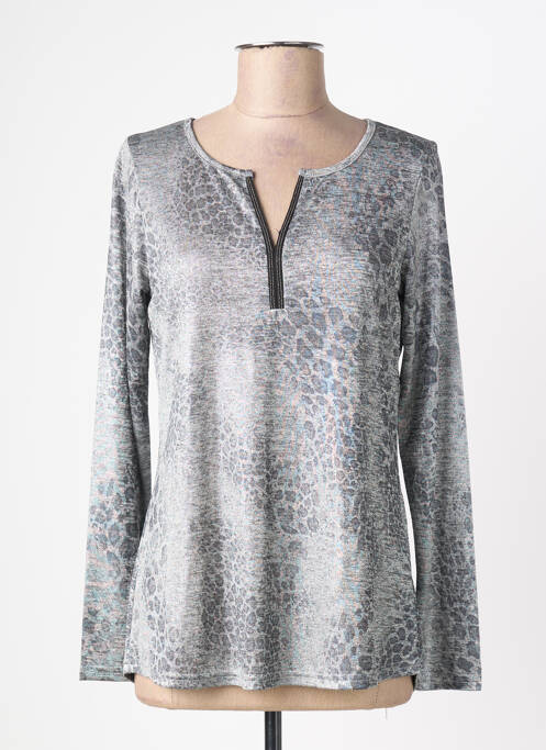 Top stretch manches longues argent VIE NOCTURNE femme