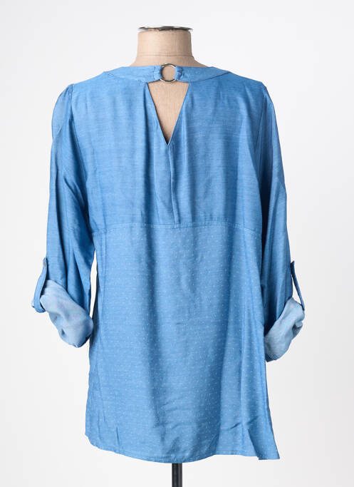 Tunique manches longues coupe asymétrique bleu HALOGENE femme