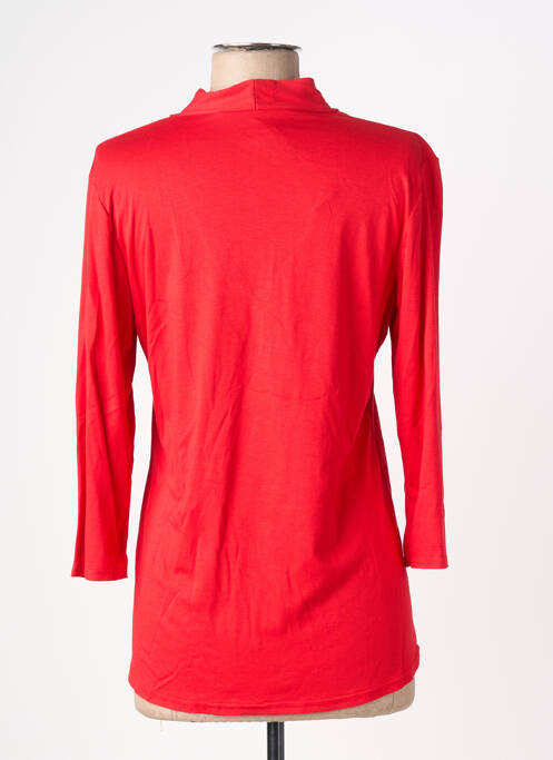 T-shirt sérigraphie avec strass manches 3/4 rouge VIE NOCTURNE femme