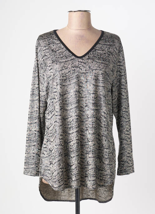 Tunique manches longues col v noir DEOMINO femme