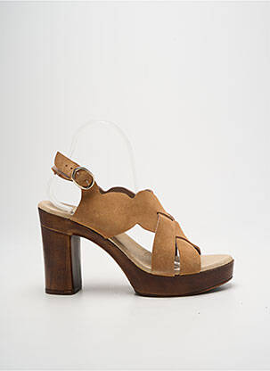 Sandales/nu pieds talon bottier talon haut de 10cm et plus marron MYMA femme