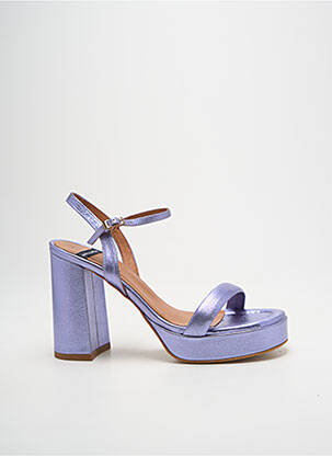 Sandales/nu pieds semi compensé talon haut de 10cm et plus violet ANGEL ALARCON femme