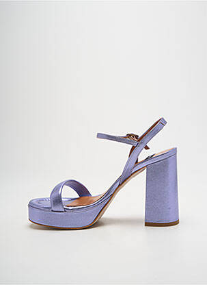 Sandales/nu pieds semi compensé talon haut de 10cm et plus violet ANGEL ALARCON femme