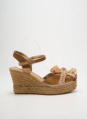 Espadrilles fermeture boucle(s) talon de 7 à 9cm marron STAR LOVE femme
