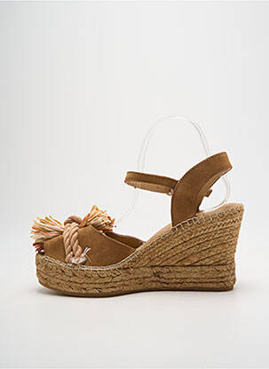 Espadrilles fermeture boucle(s) talon de 7 à 9cm marron STAR LOVE femme