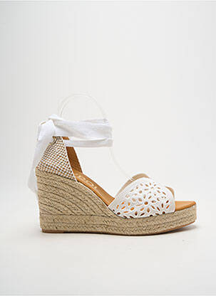 Espadrilles fermeture lacets talon de 7 à 9cm blanc MAYPOL femme
