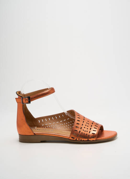 Sandales/nu pieds matière lisse talon plat jusqu'à 3cm orange MYMA femme