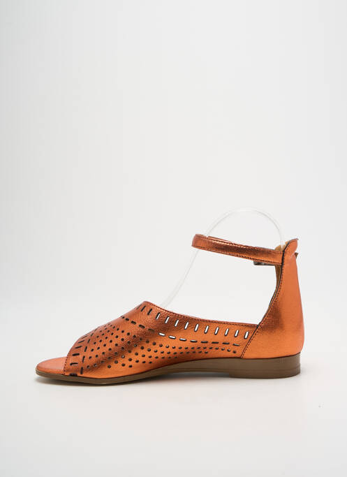 Sandales/nu pieds matière lisse talon plat jusqu'à 3cm orange MYMA femme