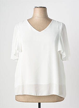 Top coupe fluide manches courtes blanc QUATTRO femme