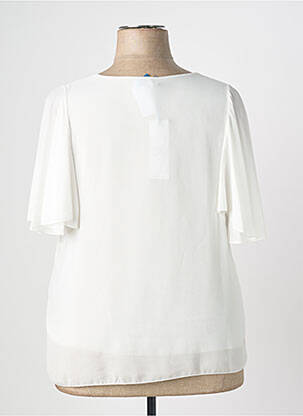 Top coupe fluide manches courtes blanc QUATTRO femme
