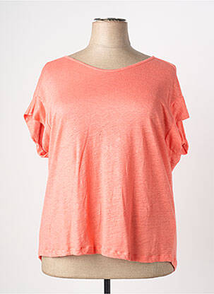 Top coupe fluide manches courtes orange QUATTRO femme