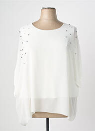 Top coupe fluide manches 3/4 blanc QUATTRO femme