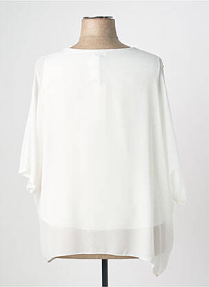 Top coupe fluide manches 3/4 blanc QUATTRO femme