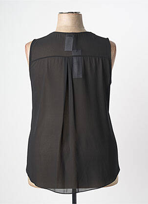 Top col v sans manche noir QUATTRO femme