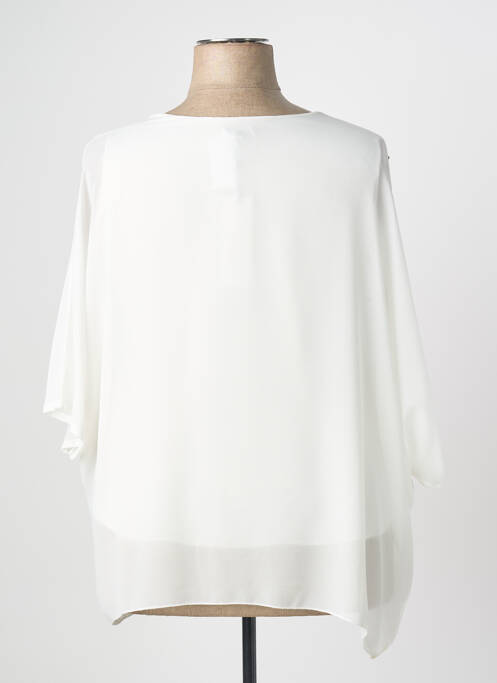 Top coupe fluide manches 3/4 blanc QUATTRO femme