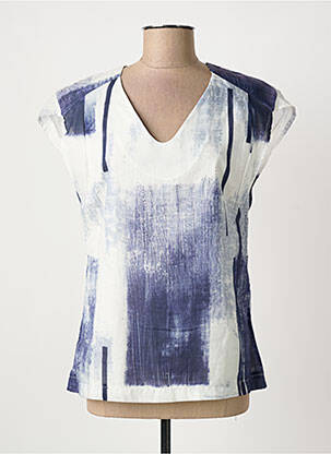 Top imprimé fantaisie manches courtes blanc QUATTRO femme