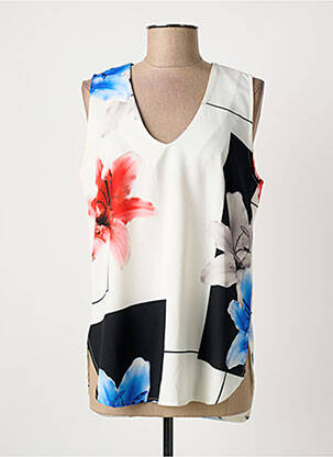 Top stretch sans manche blanc QUATTRO femme