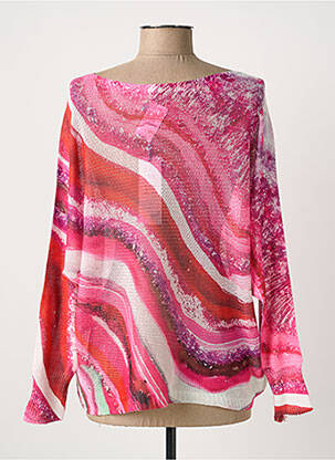 Pull coupe droite manches longues rose QUATTRO femme