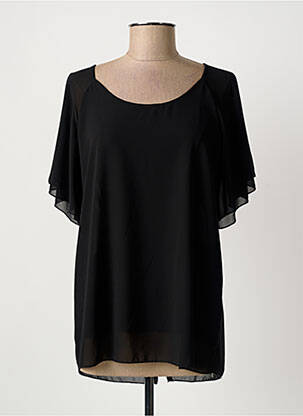 Blouse manches courtes manches courtes noir QUATTRO femme