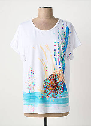 T-shirt imprimé fantaisie manches courtes blanc QUATTRO femme