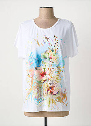 T-shirt imprimé fantaisie manches courtes blanc QUATTRO femme