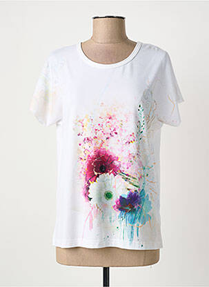 T-shirt imprimé fantaisie manches courtes blanc QUATTRO femme