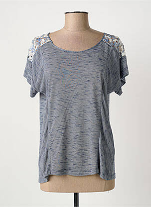 T-shirt coupe droite manches courtes bleu QUATTRO femme