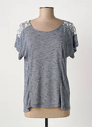 T-shirt coupe droite manches courtes bleu QUATTRO femme