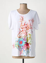 T-shirt imprimé fantaisie manches courtes blanc QUATTRO femme