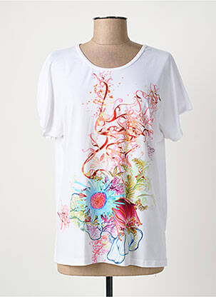 T-shirt imprimé fantaisie manches courtes blanc QUATTRO femme